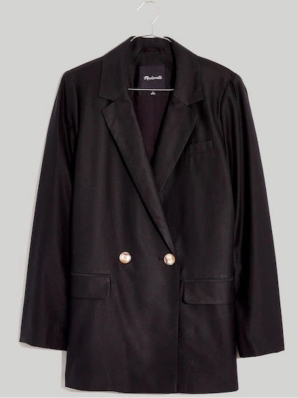 Madewell Caldwell Double Breasted Blazer Two Button Women’s Size Medium Black